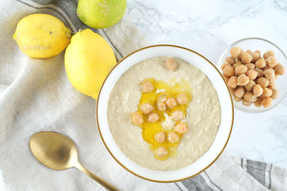 Zitronen-Hummus aus dem Dampfgarer.