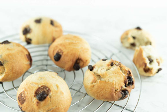 Schokoladen-Brötchen aus dem Dampfgarer.