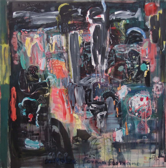gerSCh* 2016 Burning House (Hommage an Hieronimus Bosch) Öl auf Nessel 180x180cm