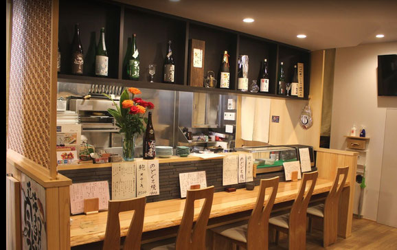 カウンター席｜福井市順化で地酒が豊富な割烹・居酒屋「晩酌ちろり」