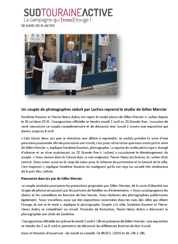 Article Sud Touraine Active