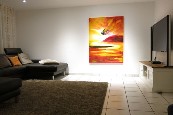 abstrakte Kunst malerei orange
