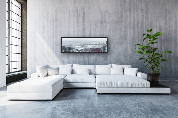 Grey Waves 120x40cm auf Leinen