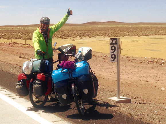 99 + 49'901 Kilometer gefahren. Genau hier und heute am 11. September 2017 haben wir 50'000 Velokilometer auf dem Zähler!