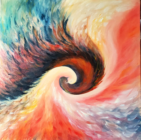                                                       Embracement - Guarigione1 - 2025 - oil on canvas cm 60x60