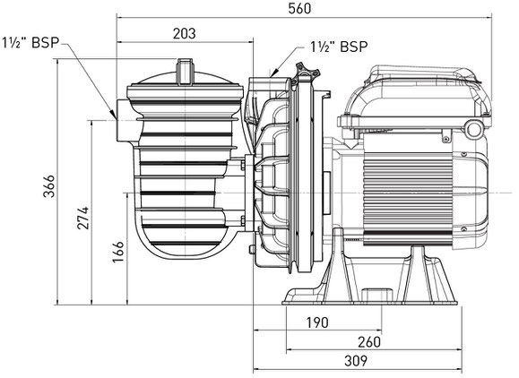 Skizze La Sta-Rite P-STR von Pentair 5P2R Poolpumpe Filterpumpe