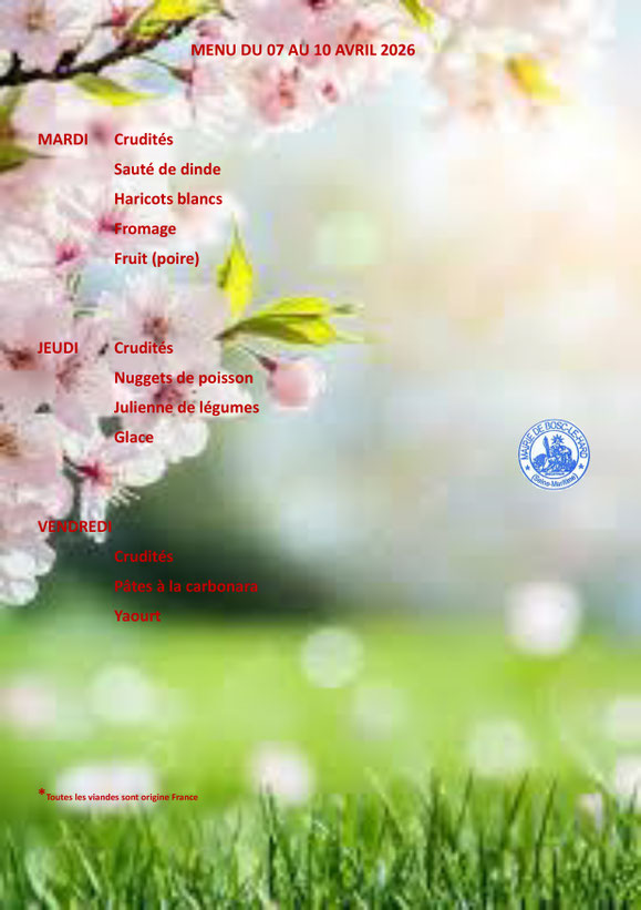 menu cantine
