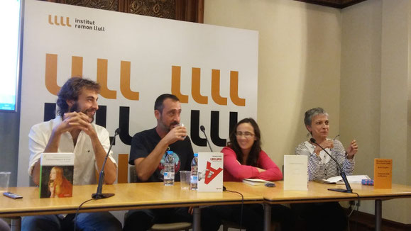 D'esquerra a dreta: Pau Sabaté, Adrià Pujol, Xènia Dyakonova i Anna Montero