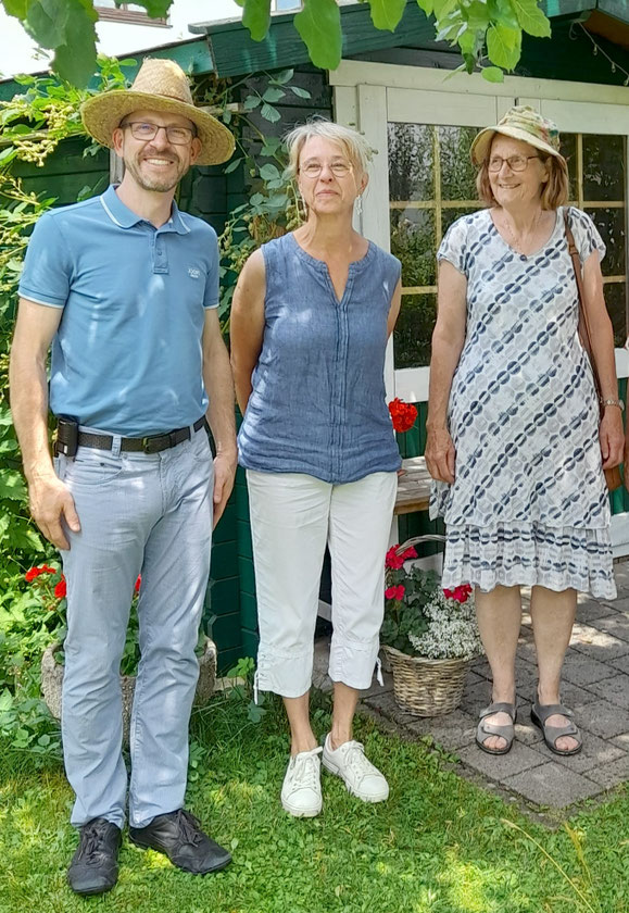 Tag der offenen Gartentür 29.6.25 Alexander Ferres, Birgit Isele-Rüeggg, Friederike Mugele