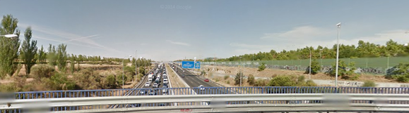 La autopista M40 vista desde la rotonda de la Avenida de Canillejas a Vicálvaro