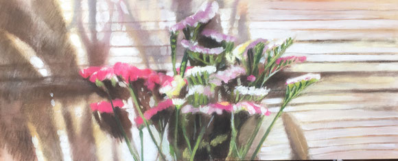 「スターチス」　パステル・アクリル　756x300mm