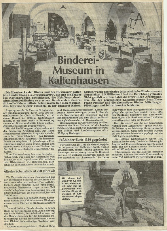 Artikel Salzburger Wirtschaft 3. Juli 1986