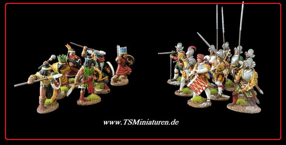 Conquistadores & Aztec Warriors from Red Copper