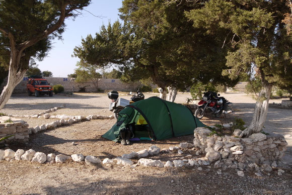 Auf dem Campingplatz in Sid Kaouki