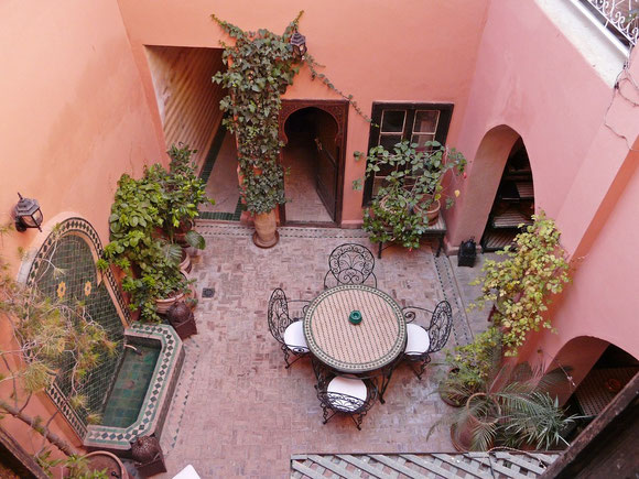 Blick in den Patio unseres Riad.
