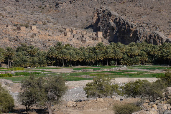 die alte Bauweise aus Lehm, die ständig erneuert werden muss, und fehlende Strom- und Wasserversorgung führen dazu, dass viele alte Dörfer aufgegeben werden, wenn jetzt die Omanis so leicht neue Häuser nach heutigem Standard bauen können.