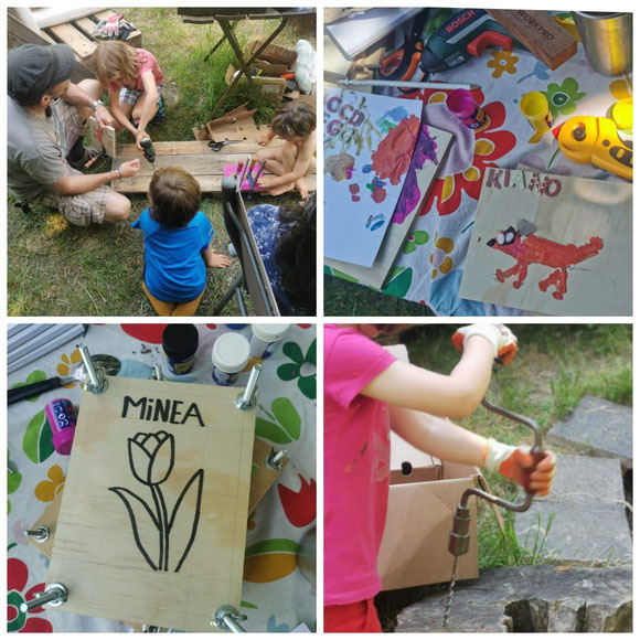 Kumasta:Blumenpresse bauen Sonntag 11.6.2023: Bohren mit dem Akkuschrauber und dem Handbohrer---kreatives gestalten und leckeres Buffet ---Lesen und Fussball (wir brauchen ein neues Leder)⚽---🍌leckeres Buffet in der Draußen Küche🍉---Blumen suchen auf einer Schnitzeljagd von den Kindern mit Hindernissen