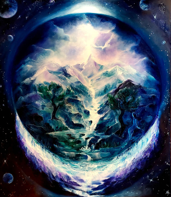                                                                     Blue Graal- La nuova Terra 2026  - oil on canvas  cm 70x80