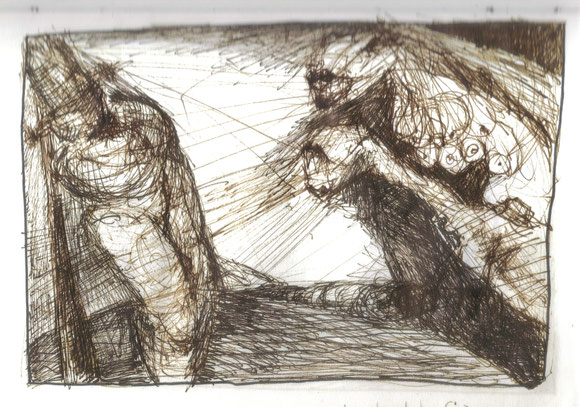 Les sirènes, plume sur papier, 2000