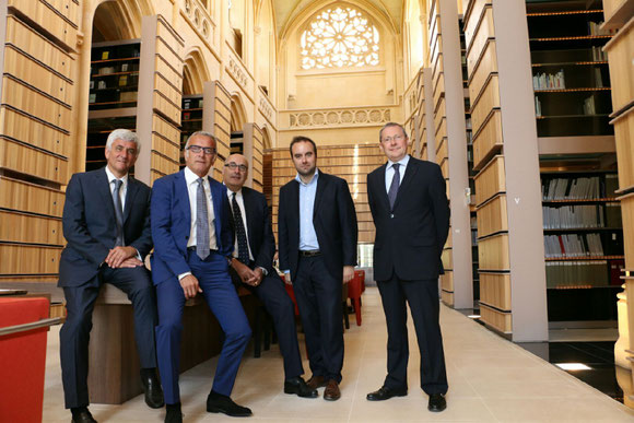Hervé Morin, président de la Région Normandie Pascal Martin, président du Département 76; Jean-Léonce Dupont, président du Département 14; Sébastien Lecornu, président du Département 27 et Philippe Bas, président du Département 50. Alain Lambert, présid 