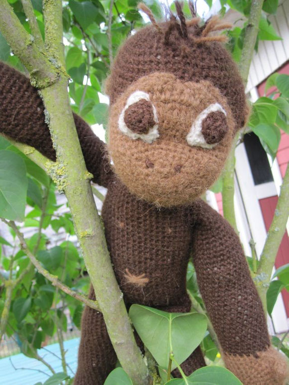 Häkelaffe, gehäkelter Affe, crocheted monkey, handmade monkey, handgemachter Affe