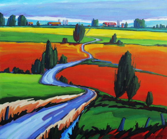 Petit chemin à Champlain 51x61 huile sur toile (vendu)