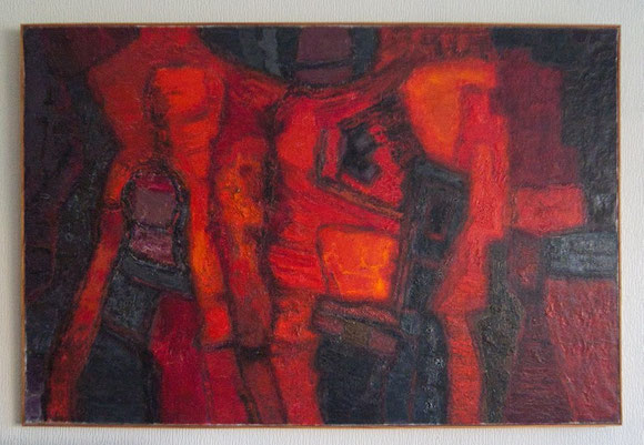 Edouard Eymard, Composition, huile sur toile, vers 1975, 80 x 120.