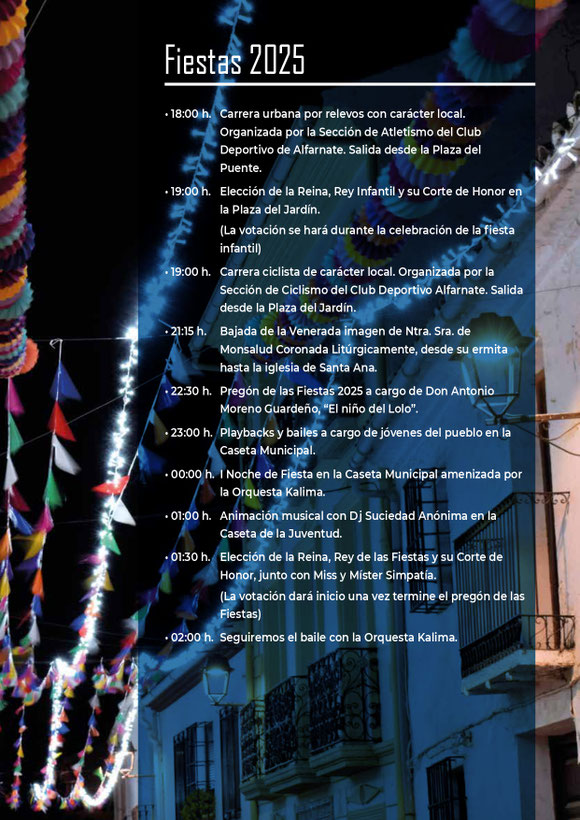 Programa del Mercado Medieval y Fiestas de Alfarnate