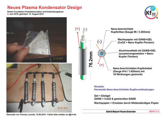 Hybrid Magrav Plasma Generator - Neue Plasmakondensator - Blueprint in Deutsch (Quelle Thomas Lorentz Facebook)
