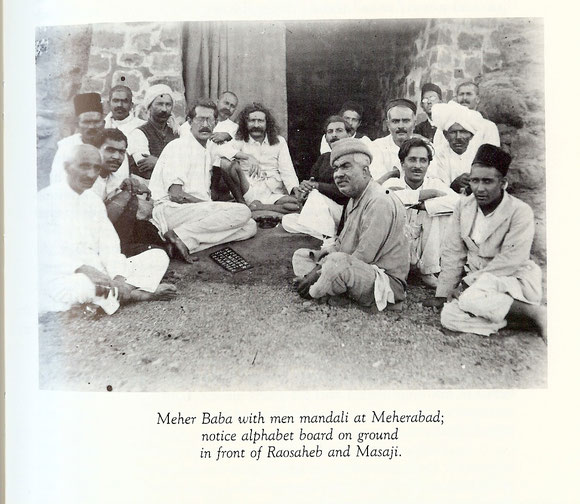 1930 : Meherabad, India. Meher Baba and his men. Courtesy of Lord Meher  Vol.3  p.897