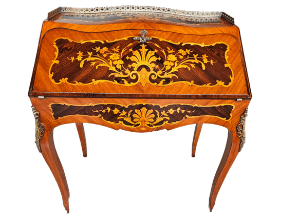 RIBALTINA IN BOIS DE ROSE E PALISSANDRO CON BRONZI E FILETTATURE EPOCA XIX SECOLO NAPOLEONE III FRANCIA RESTAURATA