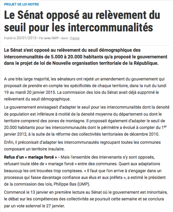 La Gazette des communes, 20/01/2015