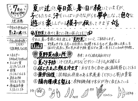 11月の献立表