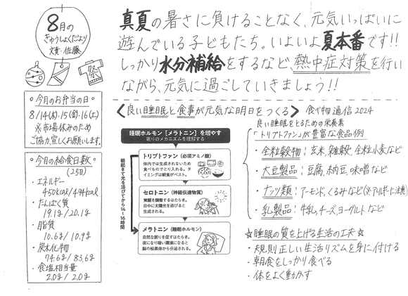 11月の献立表