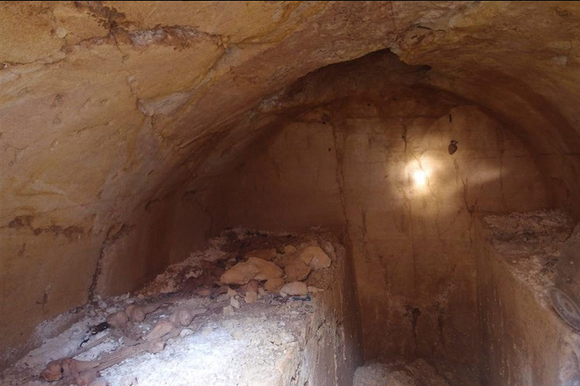Interior de la tumba etrusca,  que se ha  mantenido  intacta durante 2.600 años.  