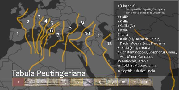Aproximación a la realidad cartográfica de los 12 segmentos de la Tabula Peutingeriana