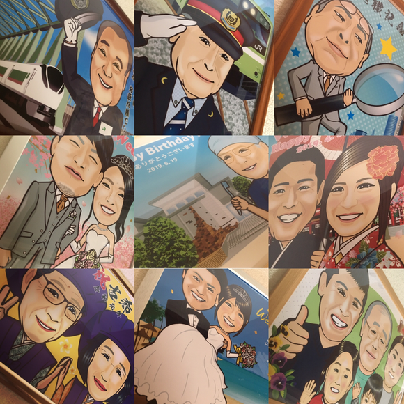 y 似顔絵ギフト制作 代引き不可】誕生日や記念日、寄せ書きなど様々な場面で活躍