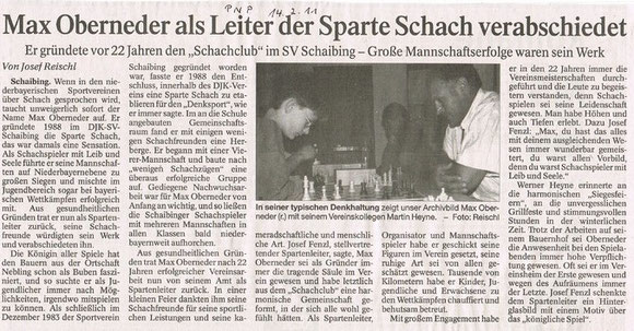 öffentlicher Dank an Max Oberneder, Spartenleiter