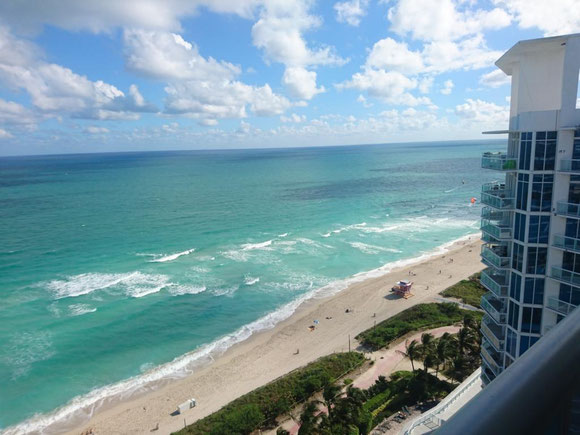 Aussicht aus unserem Hotel Zimmer in Miami Beach