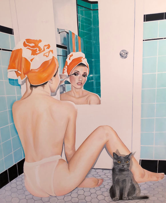 Toilet of Venus with Tristan, oil & canvas, 150 x 175 cm, 2018