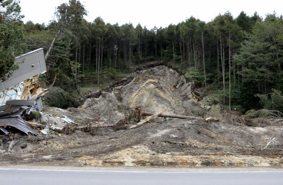 吉野地区の斜面崩壊(撮影：陶野郁雄)