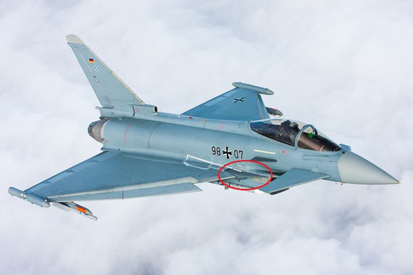 Il velivolo IPA7 Usato per le prove, si notano le estensioni sul raccordo ala e fusoliera (LERX) / © Airbus
