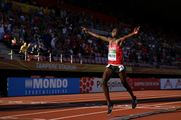 Rhonex Kipruto gana los 10.000 m en los Campeonatos del Mundo Sub-20 de la IAAF, Tampere 2018 (Getty Images) © Copyright