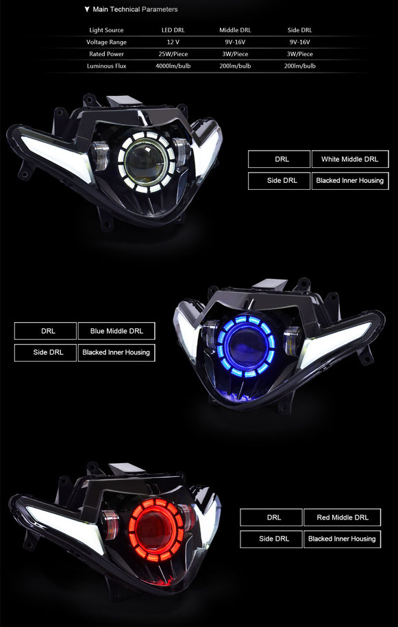 GSX250R 17-20 LED HEADLIGHT - RAID-ZERO