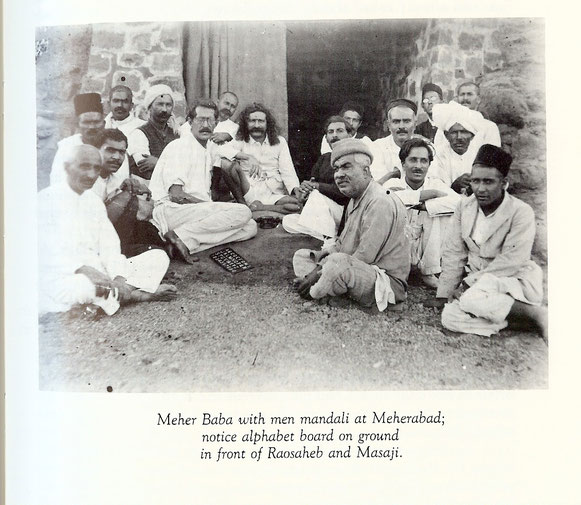 1930 : Meherabad, India. Meher Baba and his men. Courtesy of Lord Meher Vol.3 p. 897