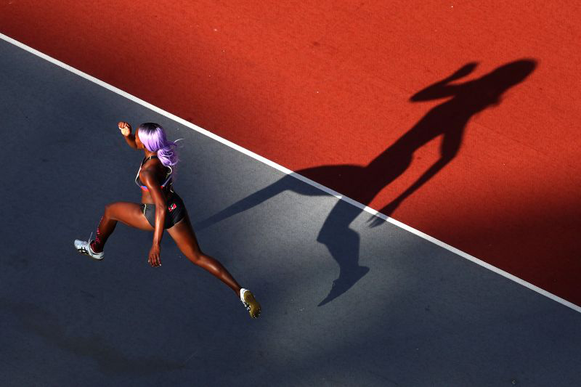 Priscilla Frederick en el salto de altura en los Juegos de la Commonwealth en Gold Coast, fotografía de Michael Steele / Getty Images