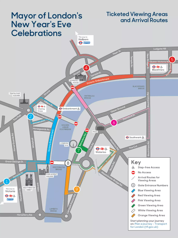 Kijklocaties London New Years Eve