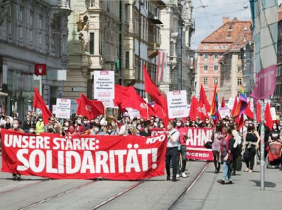 KPÖ-demo i Østrigs andenstørste by Graz i Steiermark