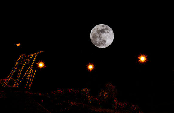 Une photographie lunaire, captée par l'objectif de Christian Bertincourt de passage par le rond-point Galilée de Saint-Genis-Laval