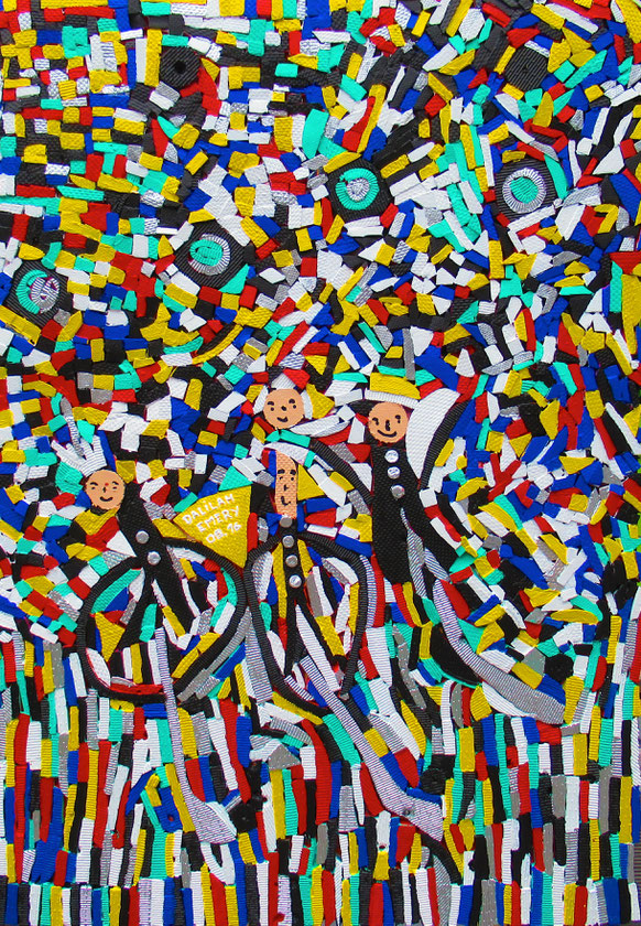 Tableau Abstrait De Grand Format GOLFERS de Dalilah EMERY (70 x 100 cm)